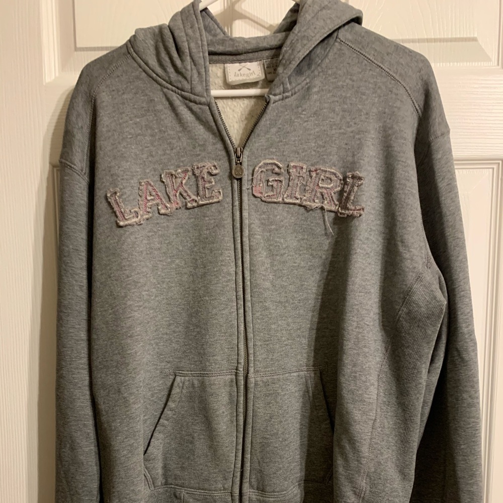 Lake Girl zip hooded sweatshirt jacket size XL